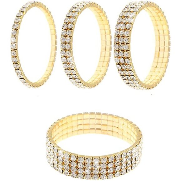 NEW Sparkling Bling Swarovski Crystal Stretch Bracelets - Picture 6 of 6